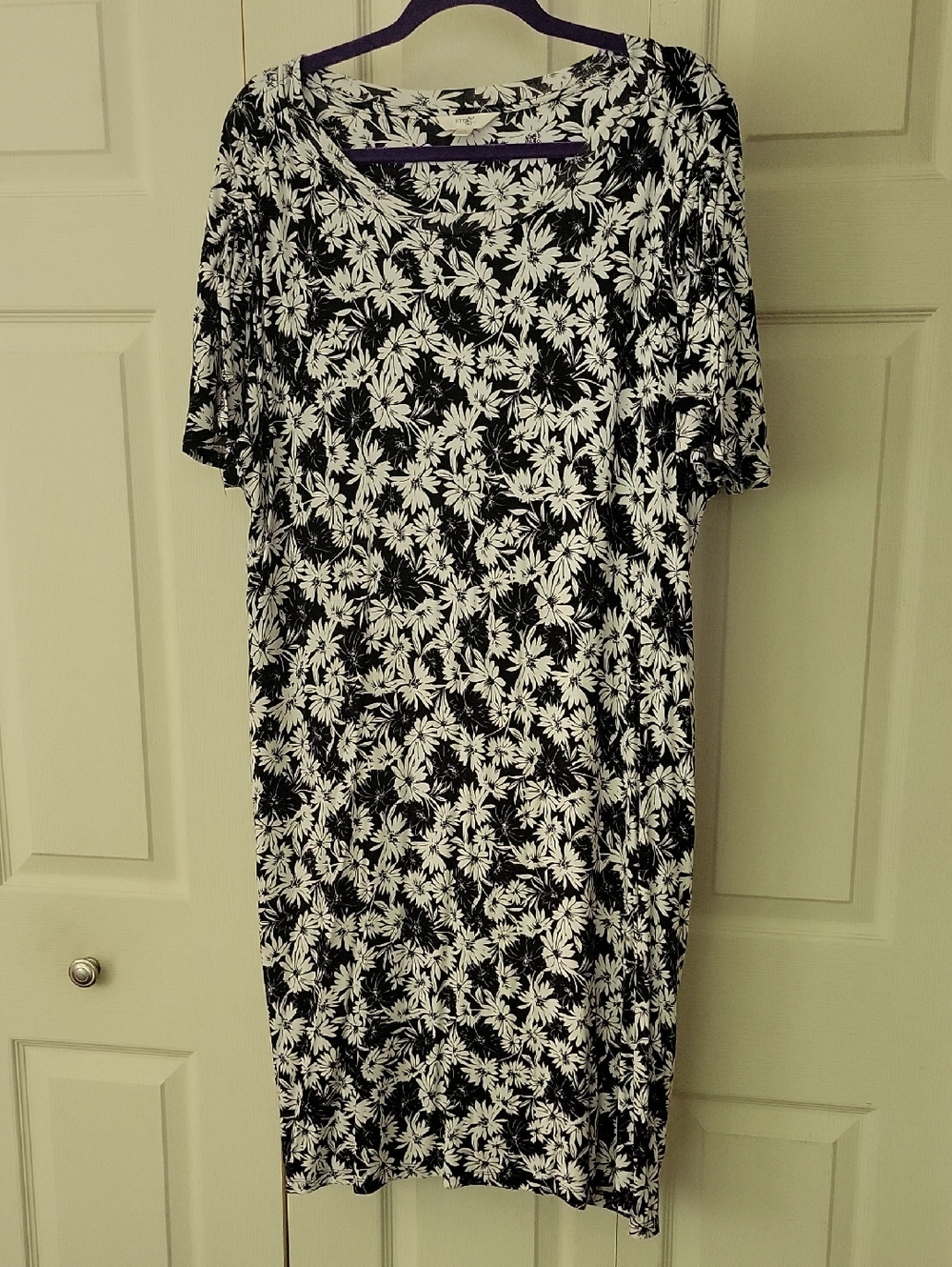 Terra & Sky Black and White Floral Midi Dress
